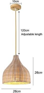 Uplifted Finds Rattan Wicker Bamboo Pendant Ceiling Lamp 26 X 26 Cm
