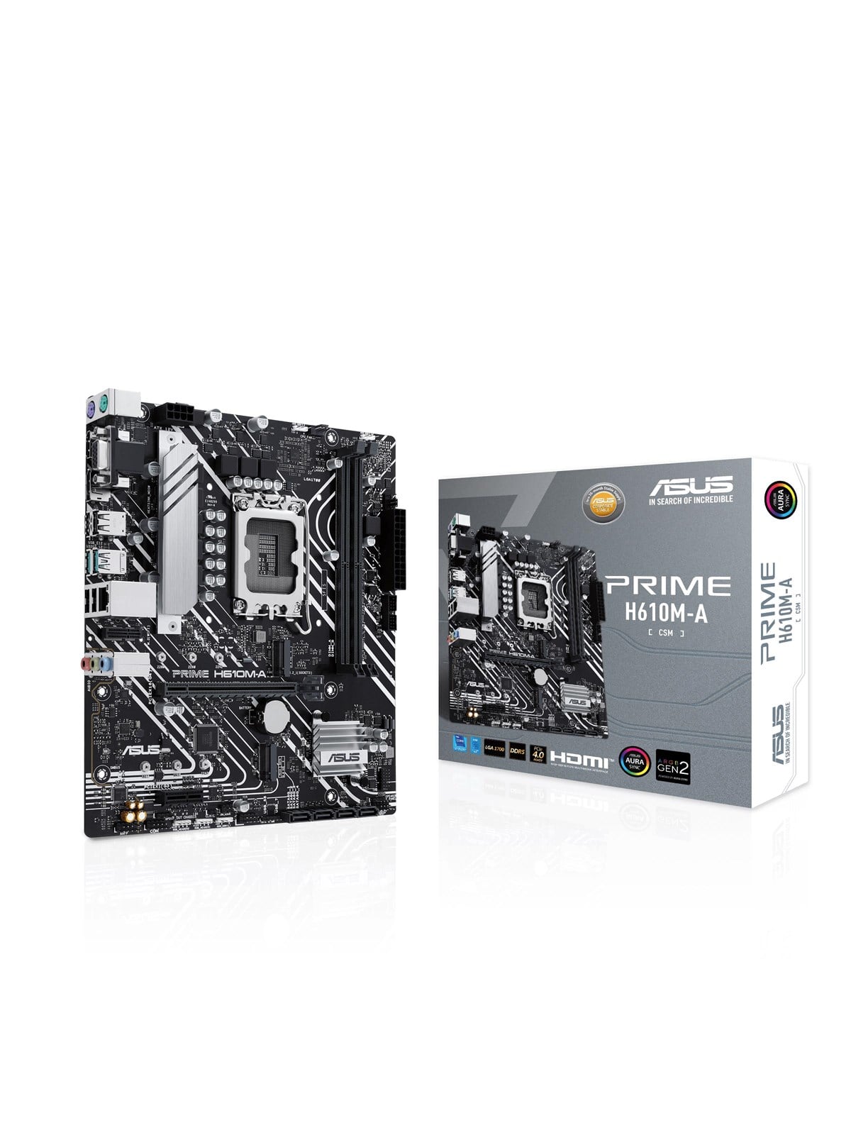 ASUS PRIME H610M-A-CSM Mainboard - Intel H610 - Intel LGA1700 - DDR5 RAM - Micro-ATX