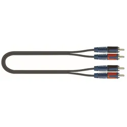 Quik Lok RKSA/110-3 2x Spina Phono RCA / 2x Spina Phono RCA 3 mt (3 m, Cinch Kabel), Audiokabel