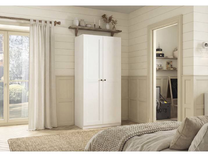 Drehtürenschrank Skagen 91cm Weiß Premium