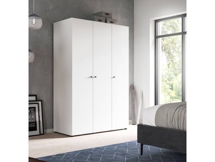 Armoire à portes battantes Darwin 120cm Blanc/Blanc