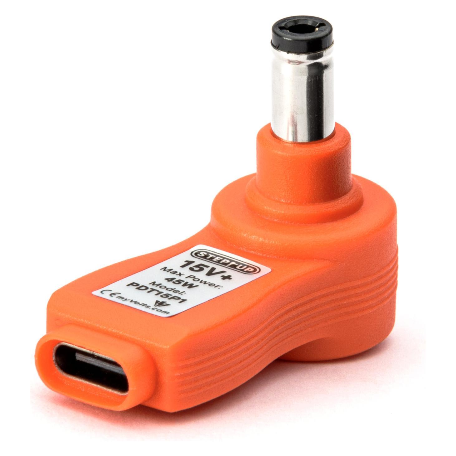 MyVolts PDT15P1 - USB-C PD Step Up Tip, 15V c+ve 2.1mm/2.5mm (Winkeladapter) (52304543)