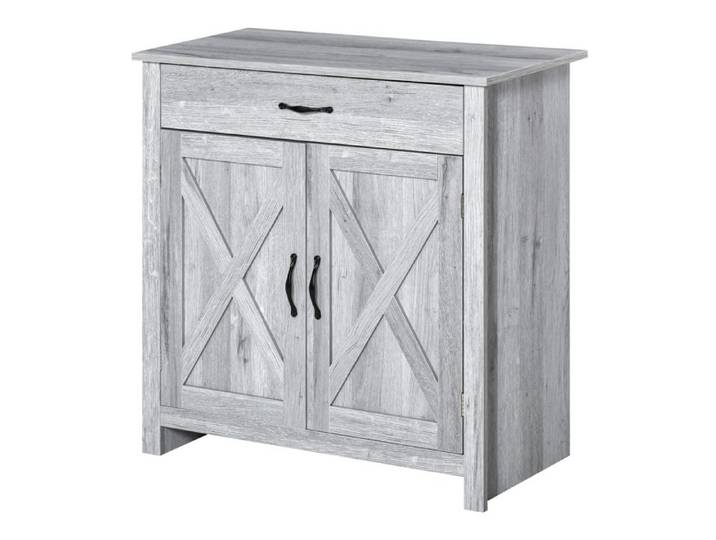 Buffet - MINIMAL - MINIMAL - 80 x 39 7 x 80 cm - Gris - 1 tiroir 2 portes