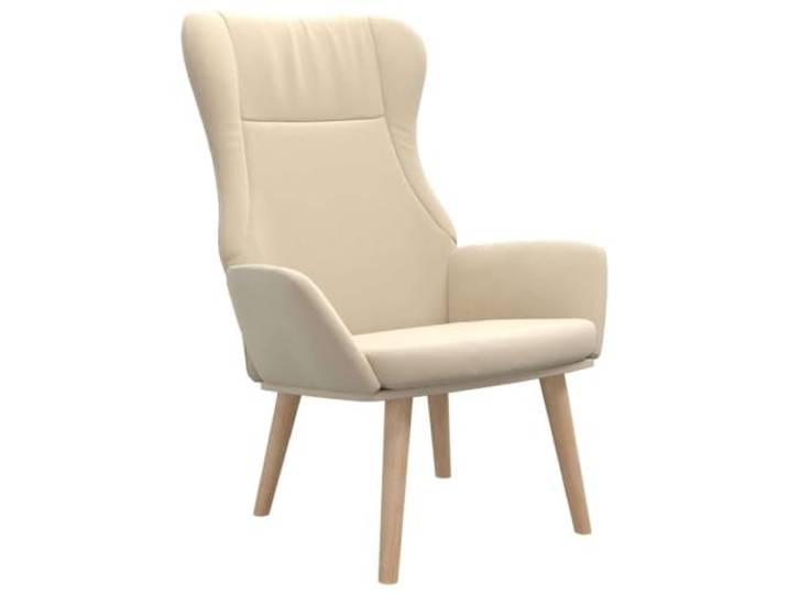 Tmriohed Relaxsessel Creme Polstersessel Stoff Armlehnstuhl Wohnzimmer Komfortabler Entspannungssessel mit Kautschukholz-Beinen und Metallrahmen. Ideal für Schlafzimmer und Ruhezonen.