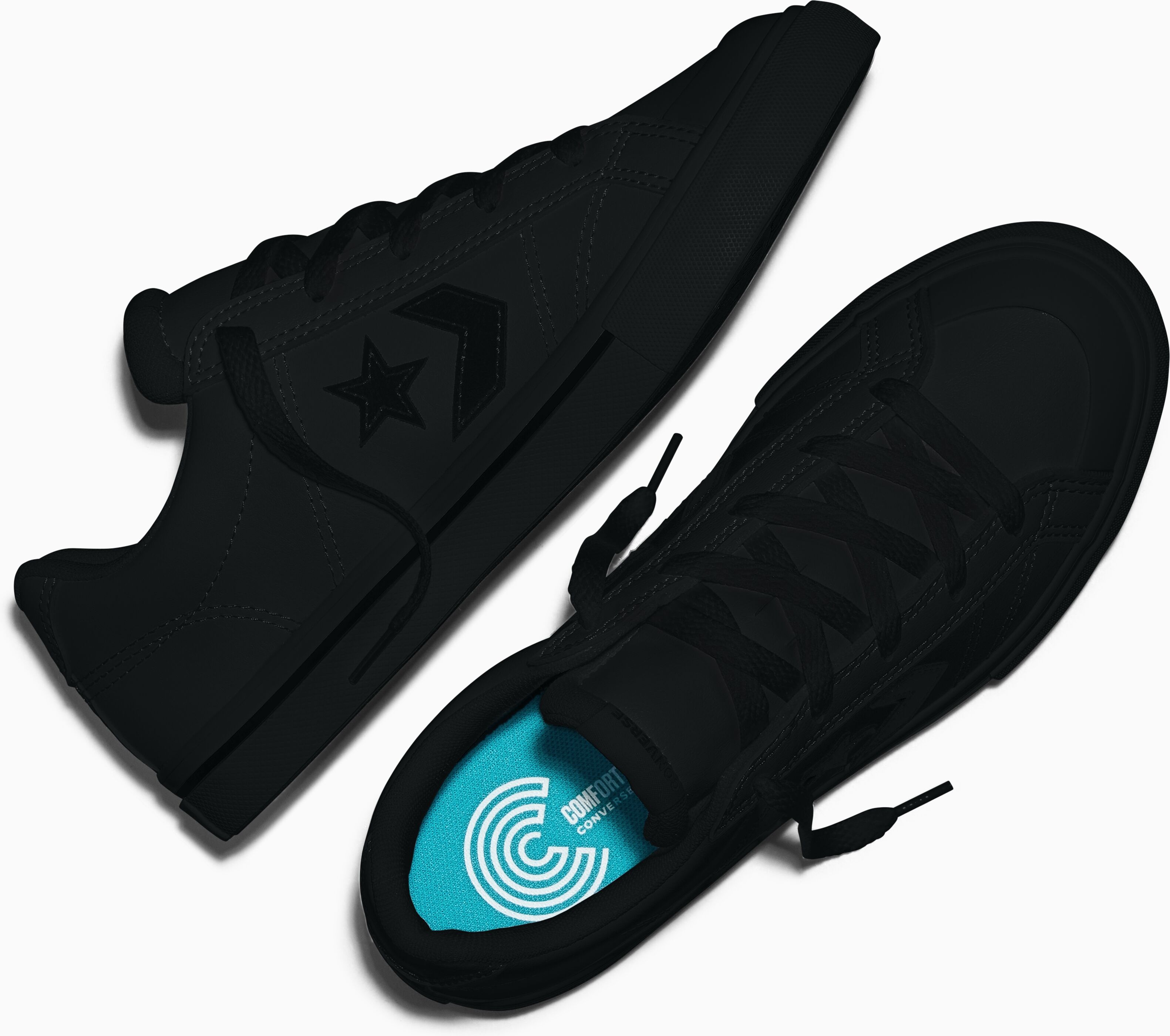 Sneaker CONVERSE "CONVERSE SPORT CASUAL", Jungen, Gr. 37, Synthetik, schwarz (schwarz, schwarz, schwarz), Leder, Synthetik, Schuhe Sneaker, aus Leder
