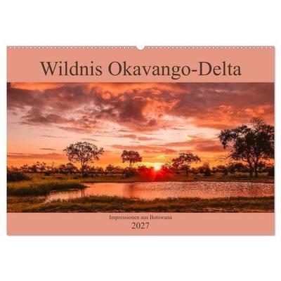 Wildnis Okavango-Delta (Wandkalender 2027 DIN A2 quer), CALVENDO Monatskalender