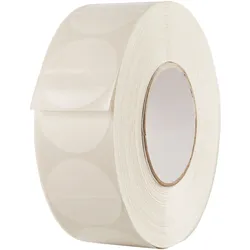 Klebepunkte, einseitig stark haftend, mittig perforiert, 50 mm, transparent, 2500 Stück