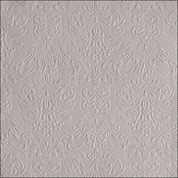 Ambiente 15 Servietten Papier 33x33cm 3-lagig - Einweg Papierservietten mit Ornamenten geprägt Hochzeit Dinner Gastronomie Party Hochzeitsservietten Hellgrau