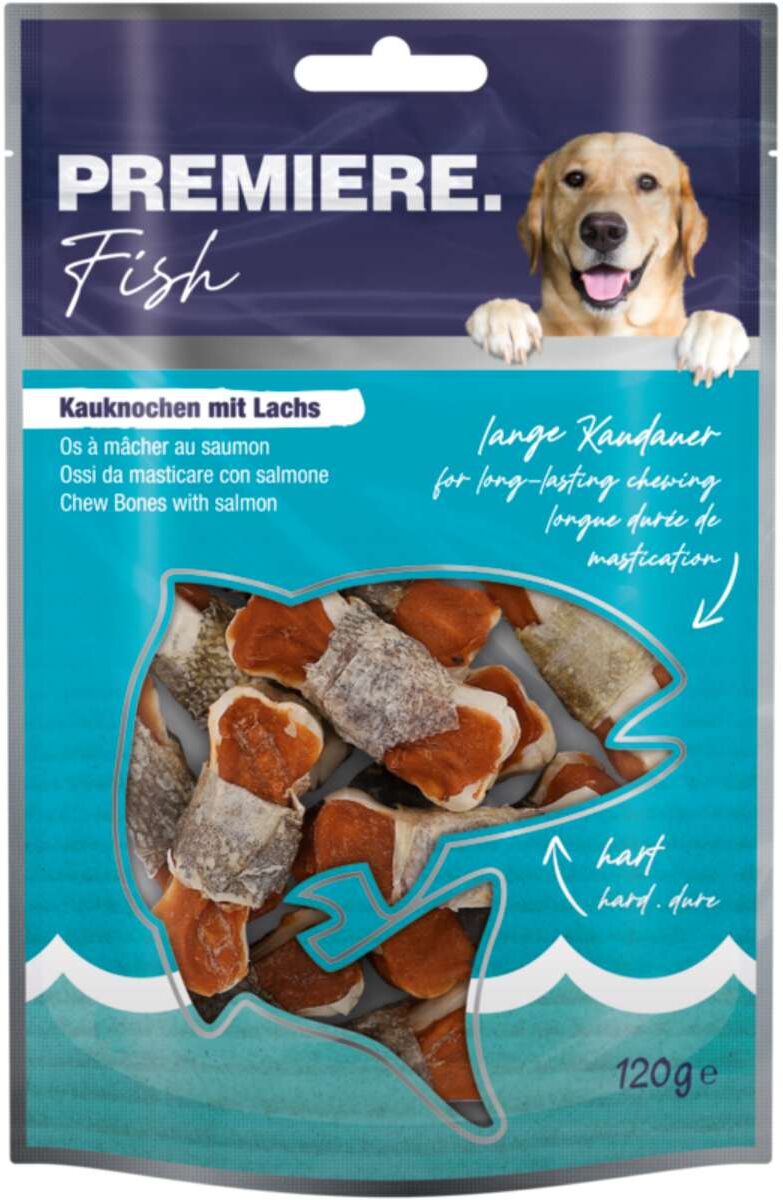 Premiere Dog Chew Snack Bones 120G SALMONE