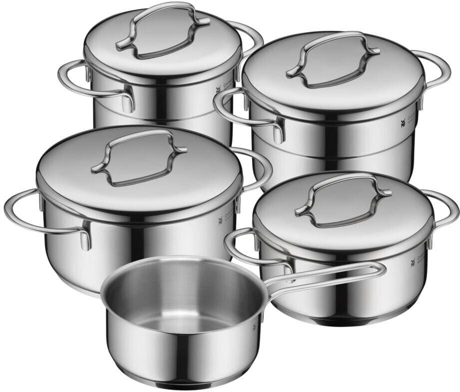 Kochtopf WMF "Mini 5-teilig", silber (silberfarben), Ø:16cm, Töpfe, Kochtopf silberfarben 5,6 l + Ø 16cm