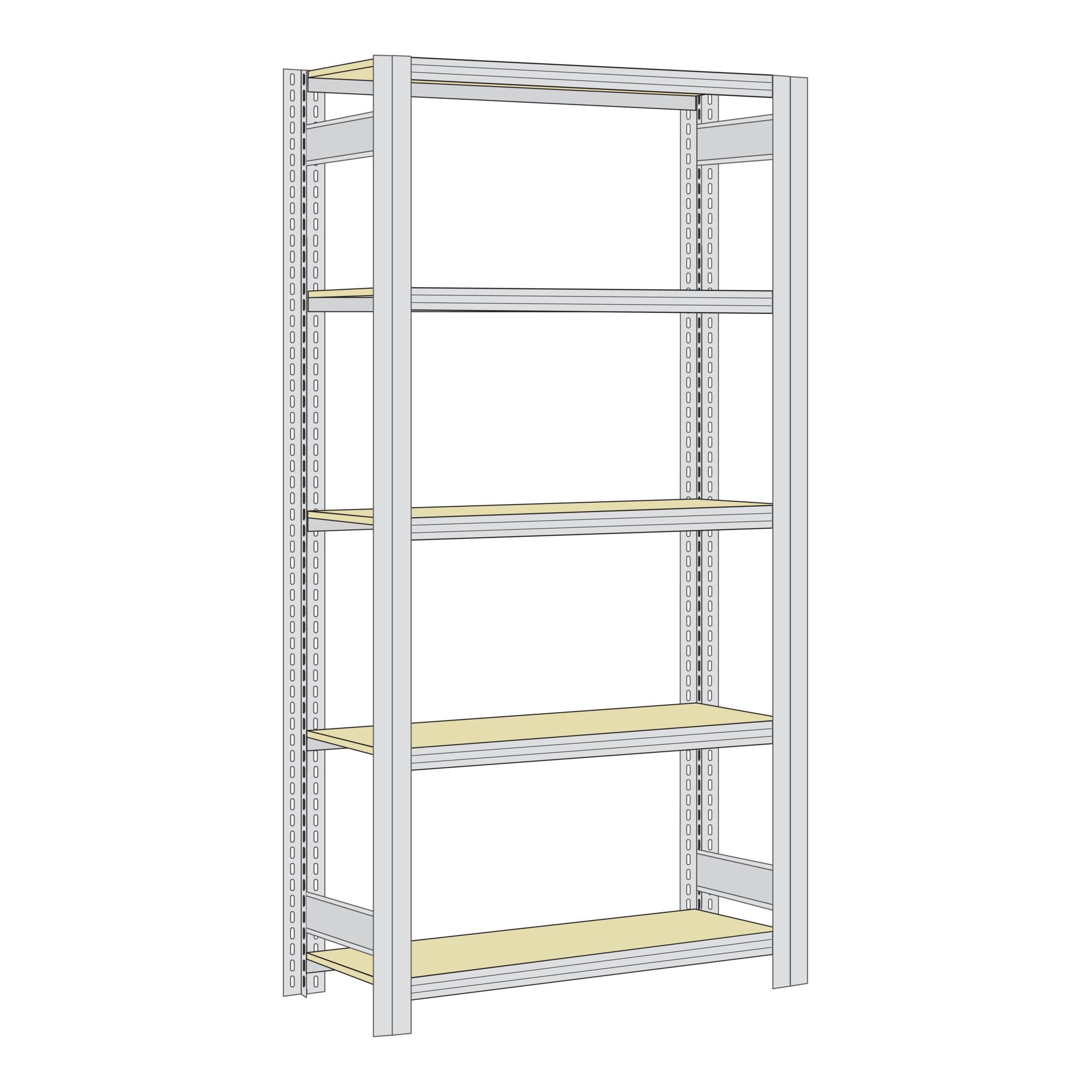 Regalwerk BERT Großfachregal Grundfeld HxBxT 2000x1005x600mm (B3-50510-60)