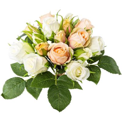 Kunstblumenstrauß CREATIV GREEN "Rosenbouquet", rosa (altrosa), H:29cm Ø:18cm, Obermaterial: 80% Polyester, 20% Kunststoff, Kunstpflanzen