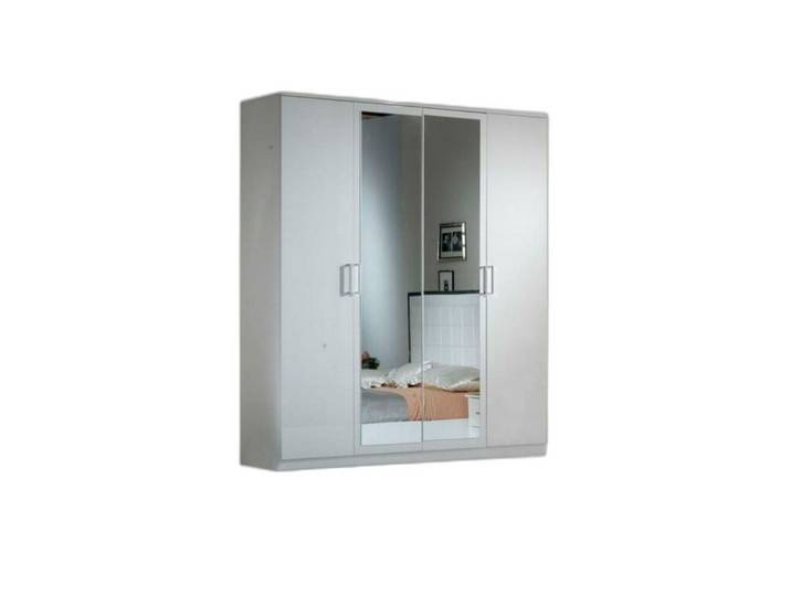 Xlmoebel Kleiderschrank Weißer Hochglanz Kleiderschrank im klassischen Design (1-St., Kleiderschrank) Hergestellt in Europa