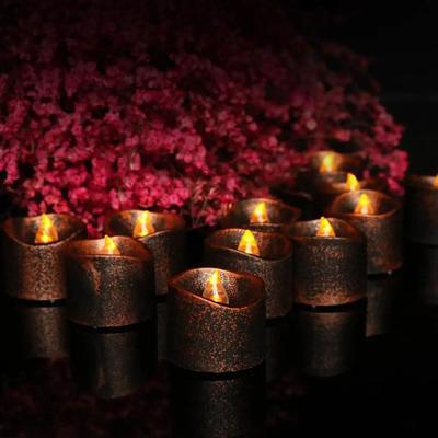Inspired Living Vintage Black Wax Flameless LED Candle Battery Operated LED Tea Light For Home And Event Decor Vintage Black Wax Flameless LED Candle Battery Operated LED Tea Light For Home And Event Decor