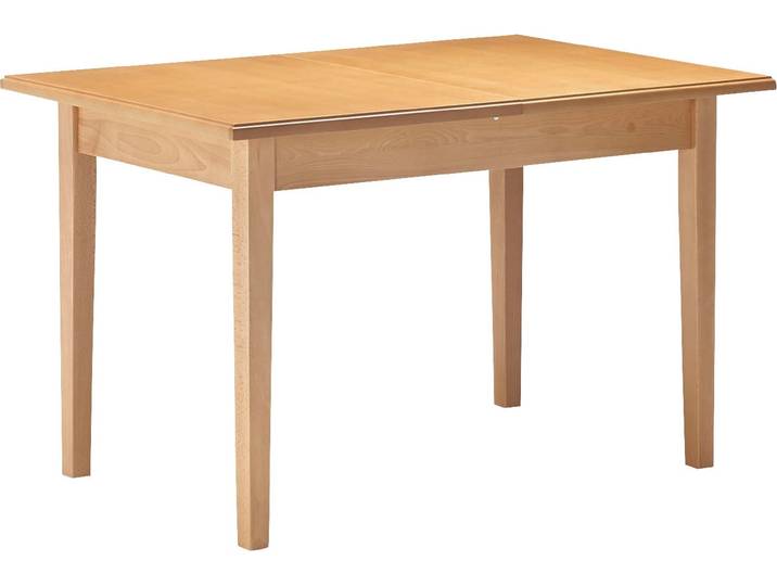 Esstisch MASSIVLINE & MORE Bodensee , braun (holzwerkstoff buche massiv lackiert, holzwerkstoff buche massiv lackiert, holzwerkstoff buche massiv lackiert), B:140,18cm H:75cm T:75cm, Holzwerkstoff Buche massiv lackiert, Tische, Esstisch, mit Einlegeplatte