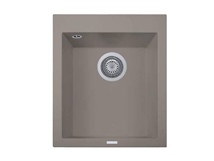 PLADOS ON4110 Einbauspüle aus Quarz für die Küche, Einzelbecken 41 cm - Trüffel