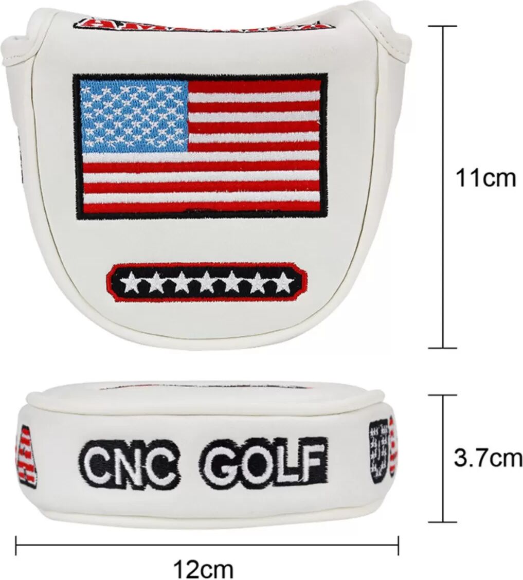 INF Housse de Putter de Golf Semi-Circulaire – Protection de Tête en Cuir PU Premium Blanc