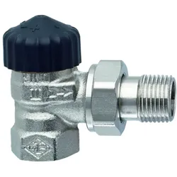 Heimeier Thermostat-Ventilunterteil 220104000 Eck 1", Rotguss vernickelt, Standard