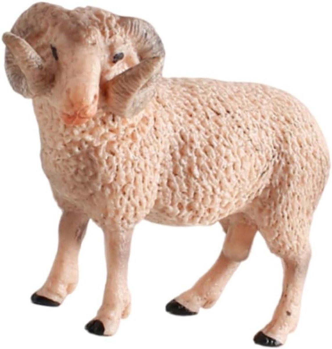 Miniatuur Schapen Figuur - Beige - 9 x 6,5 cm