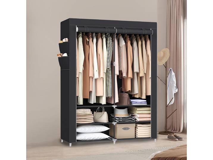 Stoffschrank Branville - 127 cm 127 x 176 x 45cm Schwarz