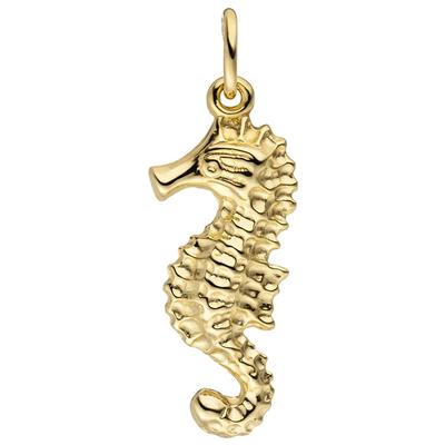 Kettenanhänger JOBO "Anhänger Seepferdchen", gold (gelbgold 333), Schmuckanhänger, Damen, Gelbgold 333, Kettenanhänger, 333 Gold