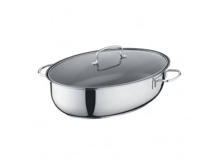 Berndes Edelstahlbräter 7,7 L mit Deckel – 38x25,5 cm - Kochtopf zum Schmoren und Braten - für alle Herdarten geeignet - PFAS- und PTFE-frei – Antihaftbeschichtung - Induktionsgeeignet