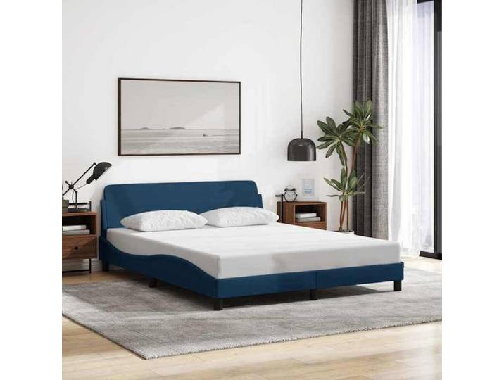 Soldes Flottants Lit double 160x200cm Structure de lit classique avec tête de lit Dover bleu 160x200cm tissu