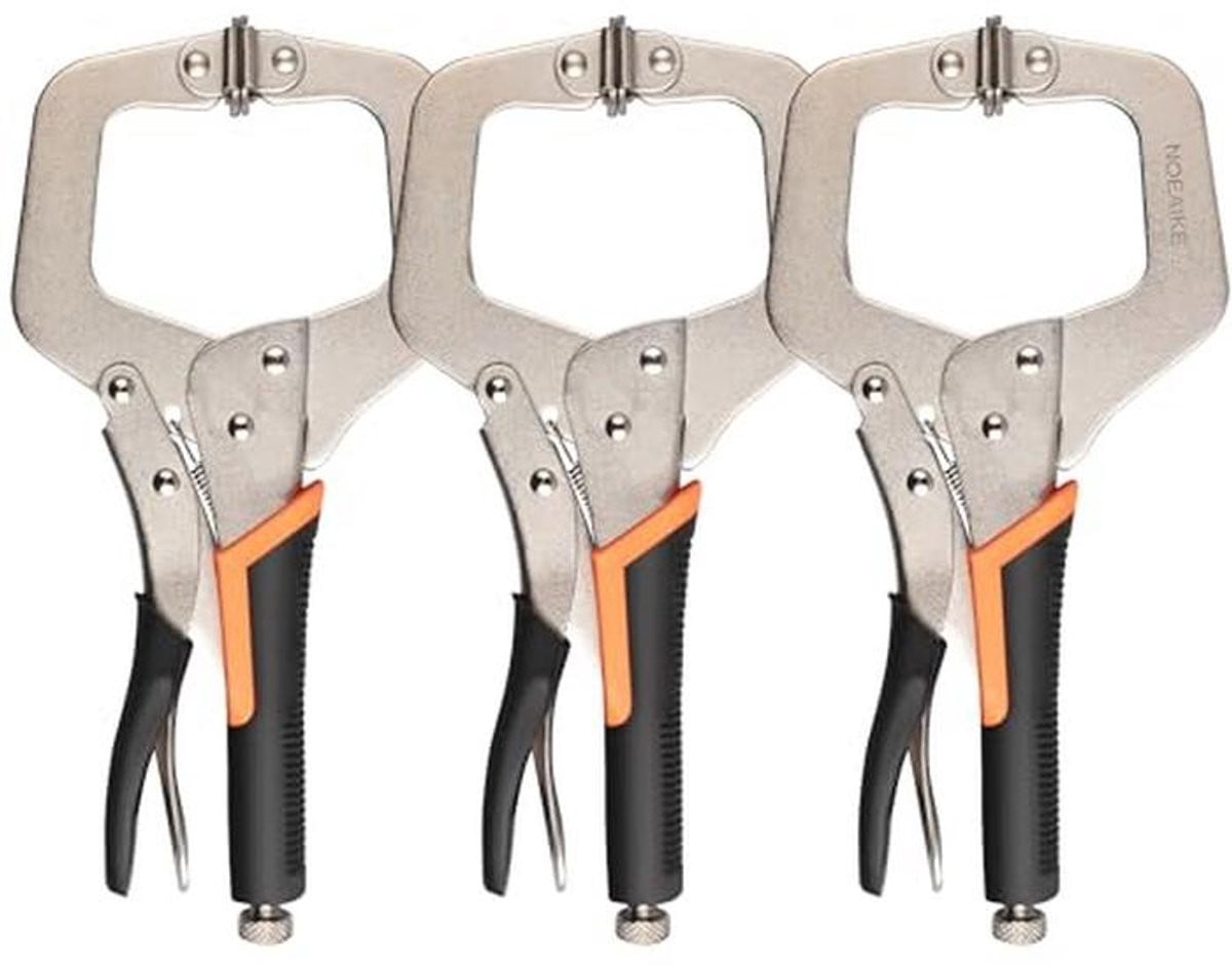 3-Pack Metalen Gezicht Klemmen voor Lassen en Houtbewerking - Verstelbare Heavy Duty Locking C-klemmen, 11 inch