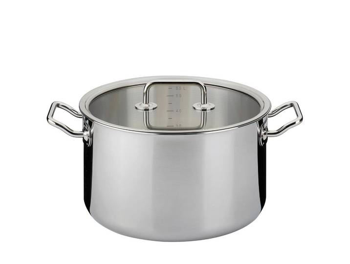Spring Kochtopf Brigade Basic, Silber, Metall, 6,5 L, 14 cm, Kochen, Töpfe, Kochtöpfe