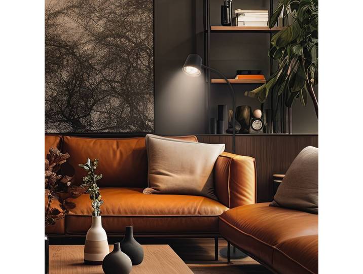Briloner LED Stehlampe Cielo, dimmbar, schwarz, für Wohn- / Esszimmer, Metall, Modern, Stehleuchte