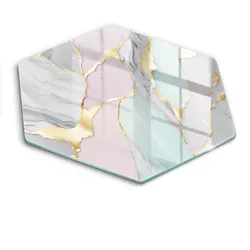 GLASPLATTE 40 cm Pastell Marmor Muster