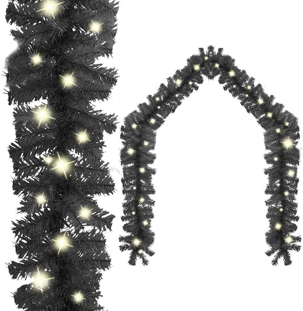 vidaXL Guirlande de Noël avec lumières LED 20 m Noir