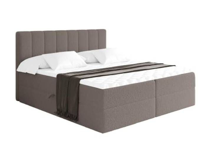 ALTDECOR Boxspringbett mit H4-Matratze OTTA - 180x200 - Braun Lattenrost, Topper, Boxspringbett mit Bettkasten, Bett mit Stauraum, Doppelbett, Polsterbett