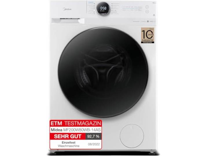Midea 8 kg Waschmaschine Energieeffizienzklasse A weiß MF200W80WB-14AS