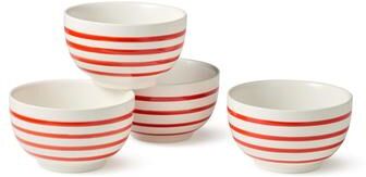 "Certified International Dockside Red Set of 4 Ice Cream Bowl - 6.00""W x 6.00""D x 3.00""H"