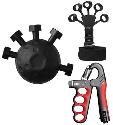 Discount Dollar Deals Finger Exerciser Trainer, Hand Grip Strengthener For Rock Climbing, Finger Exerciser Trainers, Gripper Exerciser Hand 3pcs Set1