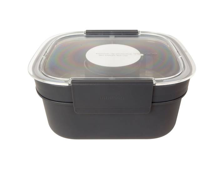 Salatbehälter schwarz - Material: PS, PP, PE - Salatschüssel