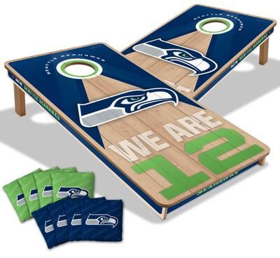 Skip's Garage Seattle Seahawks NFL 2x4 Professional Cornhole Board Set