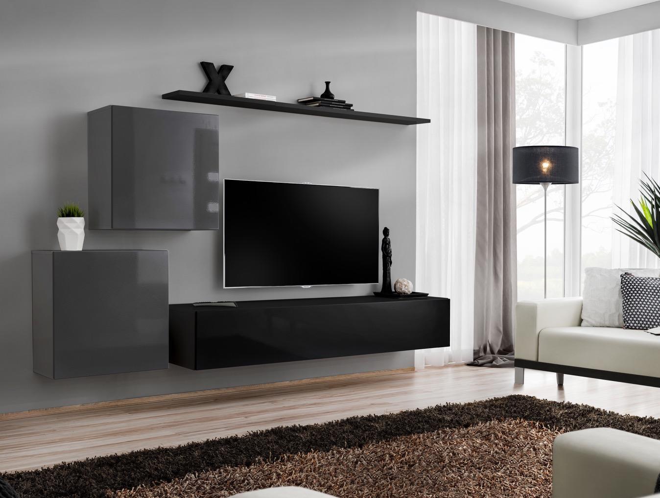 Wohnwand Hänge Schrank Modern Design Wohnzimmer Luxus Möbel Wand Regale