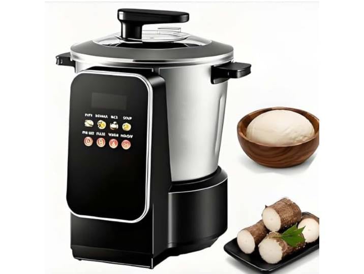6l Fufu Zubereiter 900w Warmhaltefunktion Automatische Küchenmaschine Praktische Warmhaltefunktion + Timer-Funktion,Leicht Zu Reinigen,Kompakte Bauweise,Optimal Für Die Zubereitung Von Ugali