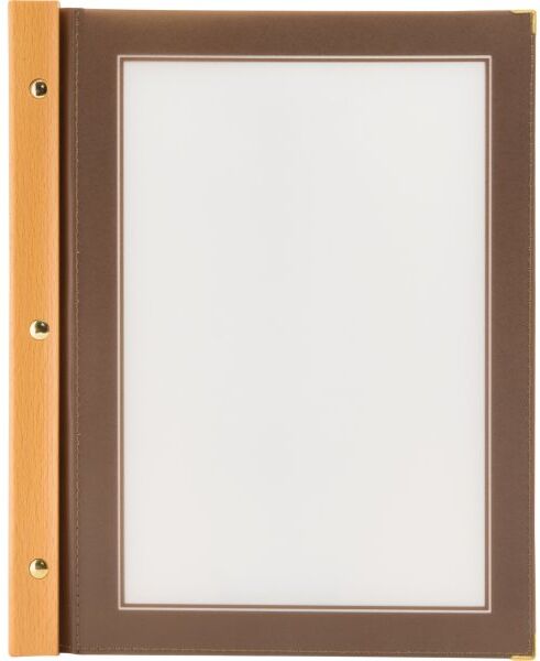 Securit Wood Menukort   A4   Brun