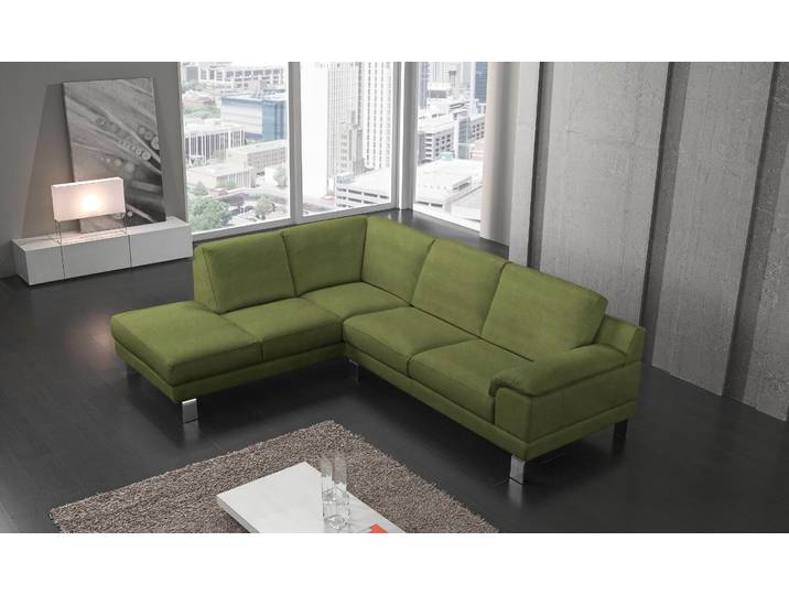 Ecksofa EGOITALIANO Shakira, Design und Sitzkomfort auf hohem Niveau, tolle Details , grün (kiwi), B:240cm H:84cm T:212cm, Sofas, Ecksofa, mit Ottomane, L-Form, elegante Metallfüsse