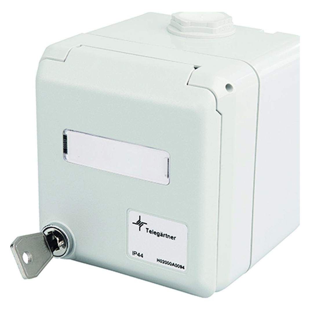 Telegärtner RJ45-Anschlussdose IP44 AP abschliessbar (H02000A0094)