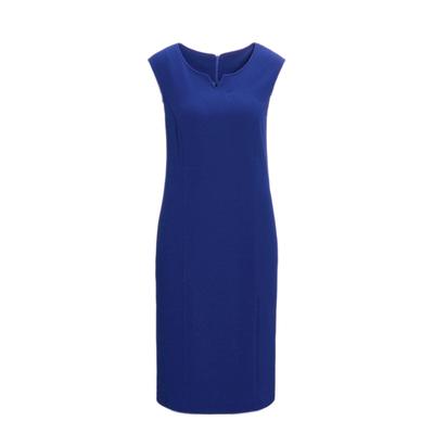 Sommerkleid GOLDNER "Strukturiertes Jerseykleid", Damen, Gr. 50, N-Gr, blau (royalblau), Obermaterial: 94% Polyester PES. 6% Elasthan EL., Feminin, Gerade, Kleider Sommerkleid, Dekorative Nähte