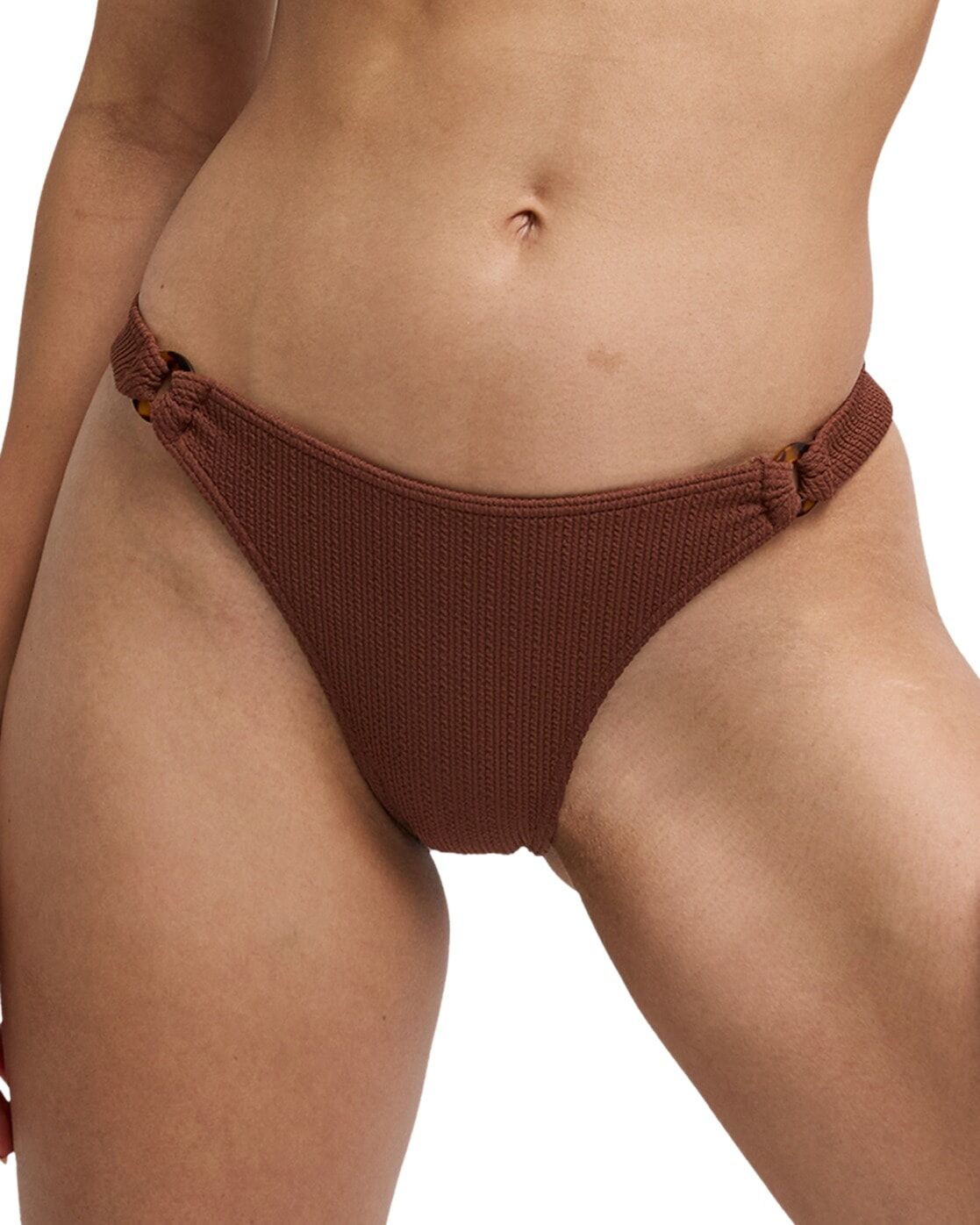 Bikini-Hose ROXY "Roxy Sunshine Cheeky", Damen, Gr. XS, braun (cappuccino), Obermaterial: 89% Polyester, 11% Elasthan., Badehosen Bikini-Hose cappuccino XS