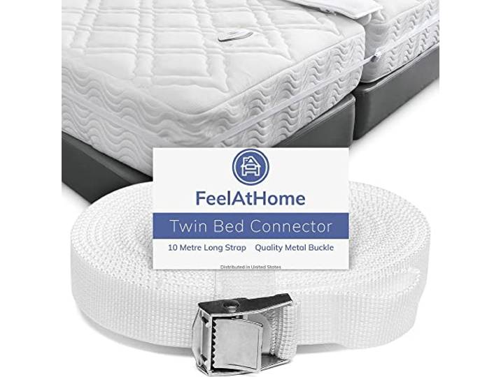 FeelAtHome Doppelbett-Konverter – Doppelbett-Matratzenverbinder, 10 m langer Verbindungsgurt