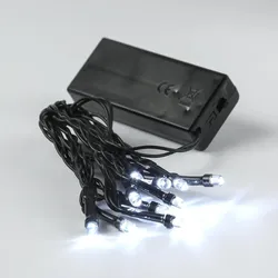 SATISFIRE LED Lichterkette Weihnachtslichterkette 10 kaltweiße LED Batterie 1,5m Innen