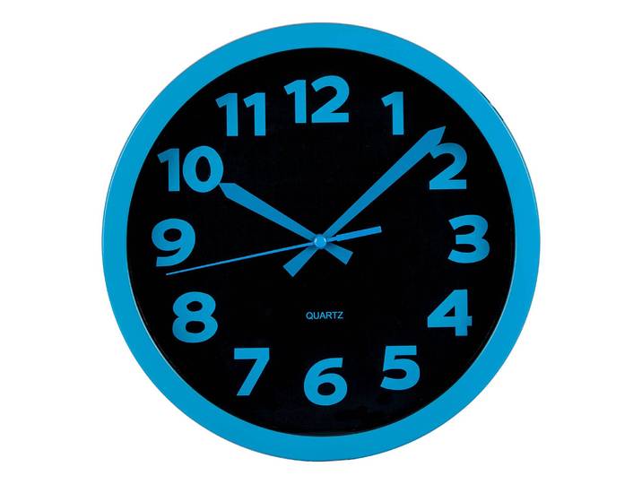 Wanduhr WT 7420 Kunststoffrahmen / Kunststoffabdeckung Ø 27cm Blau/Blau