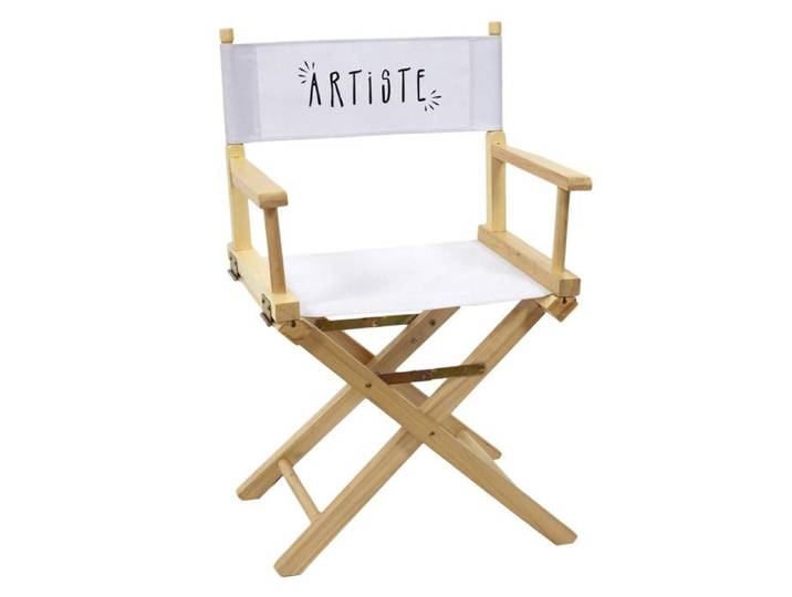 Chaise - HOME DECO FACTORY - Directeur Artist - Pliable - Confortable - Blanc et Marron