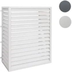 Verkleidung für Klimaanlage/Wärmetauscher HWC-O43, Abdeckung Schutzgitter, Metall 164x127x65cm ~ grau-weiß